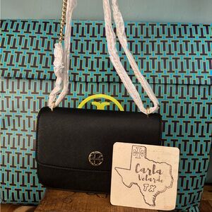 Tory Burch Black Crossbody with Gold Accents
